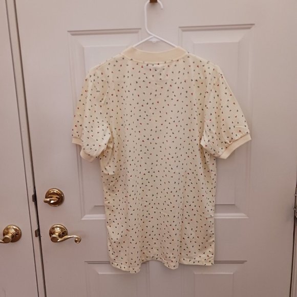 Vintage Jordan Christopher Pale Yellow Geometric Shapes Henley Shirt Size L - Picture 6 of 6